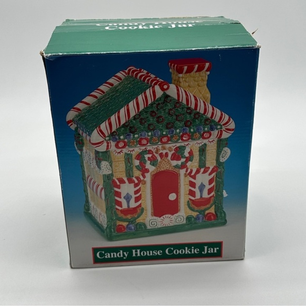 Christmas Gingerbread House Cookie Jar Ceramic In Original Box‎ Xmas Baking